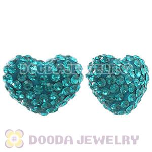 Pave Austrian Crystal Heart Beads Earrings Component Findings 