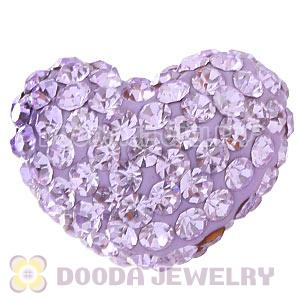 Pave Violet Austrian Crystal Heart Beads Earrings Component Findings 