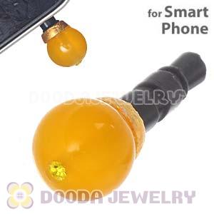 8mm Yellow Agate Earphone Jack Plug Stopper Fit iPhone 