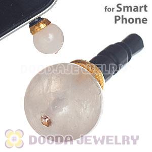 8mm Pink Agate Earphone Jack Plug Stopper Fit iPhone 