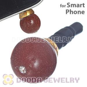 8mm Golden Stone Earphone Jack Plug Stopper Fit iPhone 