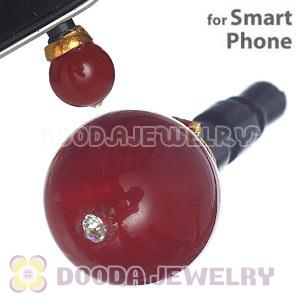 8mm Red Agate Earphone Jack Plug Stopper Fit iPhone 