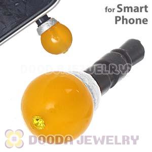 8mm Yellow Agate Earphone Jack Plug Stopper Fit iPhone 