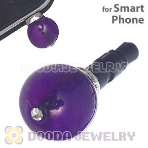 8mm Purple Agate Earphone Jack Plug Stopper Fit iPhone 