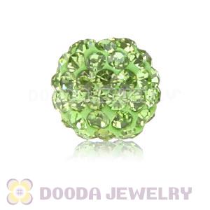 Cheap Price 8mm Handmade Pave Green Crystal Beads Wholesale 
