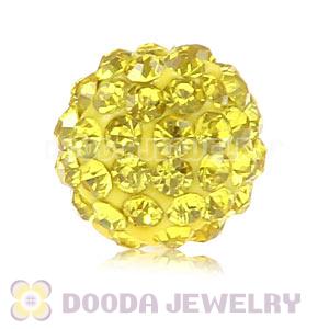 Cheap Price 10mm Handmade Pave Yellow Crystal Beads Wholesale 