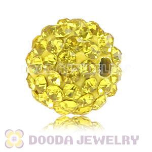 Special Price 10mm Yellow Handmade Pave Crystal Beads Wholesale 