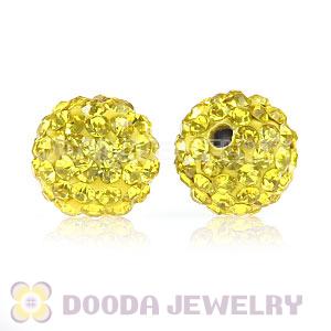 Cheap Price 10mm Handmade Pave Yellow Crystal Beads Wholesale 