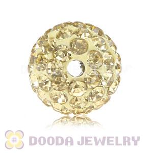 Cheap Price 10mm Handmade Pave Yellow Crystal Beads Wholesale 