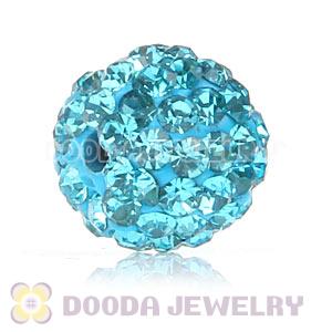 Special Price 10mm Cyan Handmade Pave Crystal Beads Wholesale 