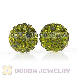 Cheap Price 10mm Handmade Pave Olivine Crystal Beads Wholesale 