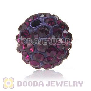 Special Price 10mm Fuchsia Handmade Pave Crystal Beads Wholesale 