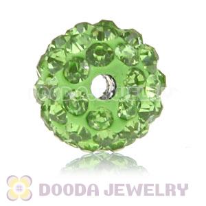 Cheap Price 10mm Handmade Pave Green Crystal Beads Wholesale 