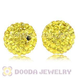 Cheap Price 12mm Handmade Pave Yellow Crystal Beads Wholesale 