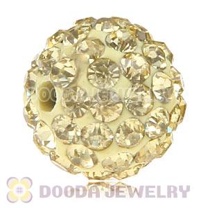Special Price 12mm Handmade Pave Yellow Crystal Beads Wholesale 