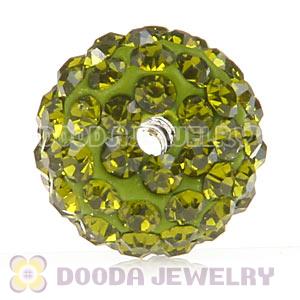 Cheap Price 12mm Handmade Pave Olivine Crystal Beads Wholesale 
