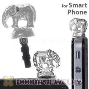 Silver Plated Alloy Elephant Earphone Jack Plug fit iphone Wholesale
