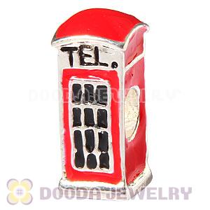 Wholesale Charm Jewelry Silver Plated Telephone Box Beads Charms