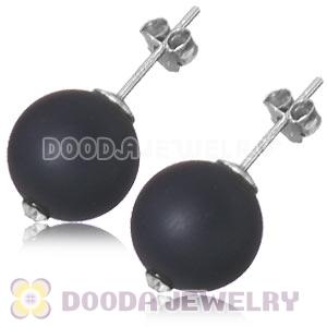 10mm Black Onyx Sterling Silver Stud Earrings Wholesale