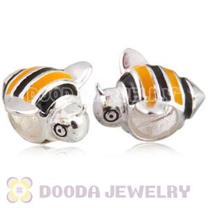 925 Sterling Silver European Style Beads Enamel bees