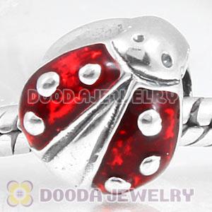 Antique 925 Sterling Silver European Ladybug Charms Beads Wholesale