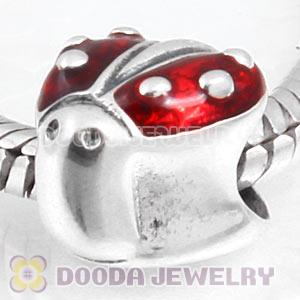 Antique 925 Sterling Silver European Ladybug Charms Beads Wholesale