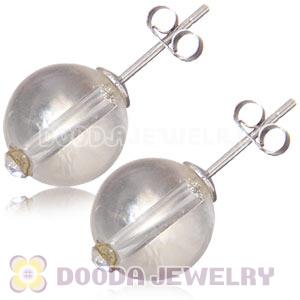 10mm Crystal Sterling Silver Stud Earrings Wholesale