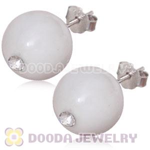 10mm White Turquoise Sterling Silver Stud Earrings Wholesale