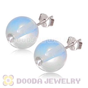 8mm Opal Sterling Silver Stud Earrings Wholesale