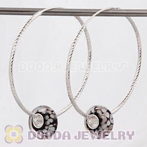 Dia 45mm Sterling Silver Hoop Earring European Beads Compatible