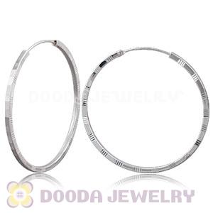 Dia 45mm Sterling Silver Hoop Earrings European Beads Compatible