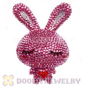 Cute 3D Bling Crystal Long Ears Love Rabbit Absorbable Doll For iPhone Cases Wholesale