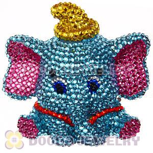 Cute 3D Bling Crystal Elephant Absorbable Doll For iPhone Cases Wholesale