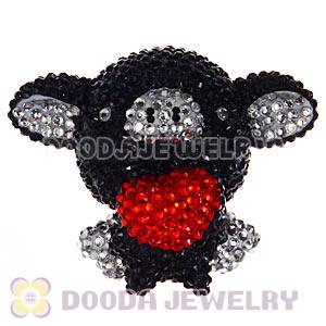 Cute 3D Bling Crystal Fly Pig Absorbable Doll For iPhone Cases Wholesale