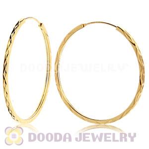 45mm Gold Plated Silver Hoop Earrings European Beads Compatible
