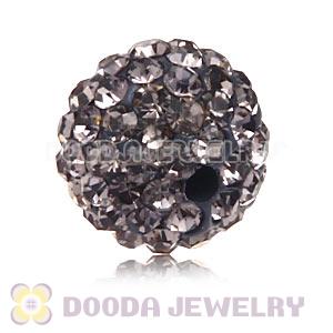 Cheap Price 10mm Grey Handmade Pave Crystal Beads Wholesale 