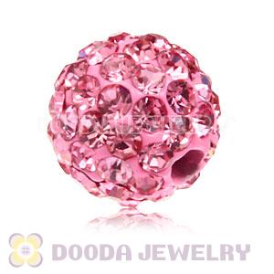 Cheap Price 10mm Pink Handmade Pave Crystal Beads Wholesale 