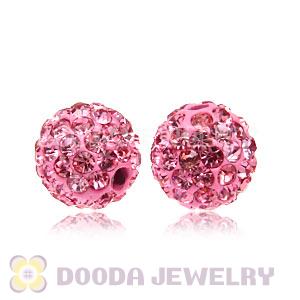 Cheap Price 10mm Pink Handmade Pave Crystal Beads Wholesale 