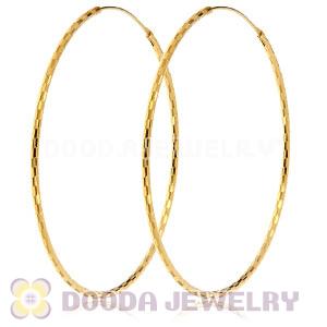 55mm Gold Plated Silver Hoop Earrings European Beads Compatible