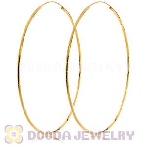 Dia 75mm Gold Plated Silver Hoop Earrings European Beads Compatible