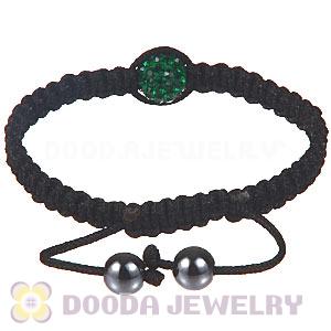 Wholesale On Sale Handmade Pave Green Crystal Macrame Bracelets
