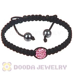 Wholesale On Sale Handmade Pave Pink Crystal Macrame Bracelets