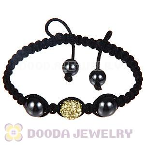 Wholesale On Sale Handmade Pave Yellow Crystal Macrame Bracelets