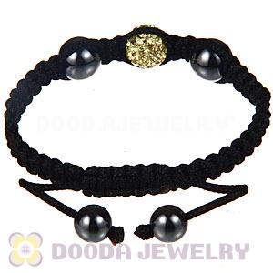 Wholesale On Sale Handmade Pave Yellow Crystal Macrame Bracelets