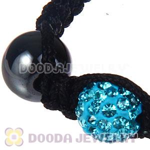 Wholesale On Sale Handmade Pave Cyan Crystal Macrame Bracelets