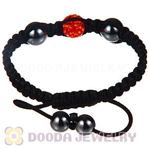 Wholesale On Sale Handmade Pave Orange Crystal Macrame Bracelets