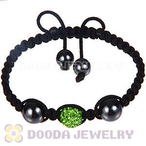 Wholesale On Sale Handmade Pave Green Crystal Macrame Bracelets