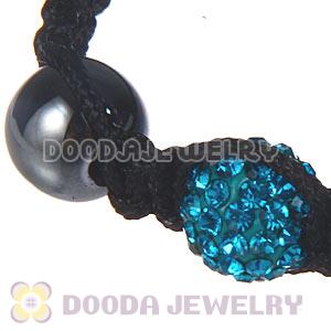 Wholesale On Sale Handmade Pave Blue Crystal Macrame Bracelets