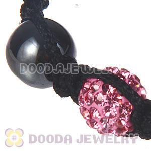 Wholesale On Sale Handmade Pave Pink Crystal Macrame Bracelets