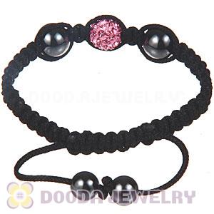 Wholesale On Sale Handmade Pave Pink Crystal Macrame Bracelets